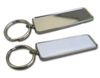 Rectangular Metal Keyring For Doming - Silver