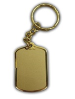 Gold Dog (Id) Tag Shaped Pendant Keyring - Limited Edition