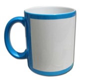 Blue Mug With White Printable Patch
