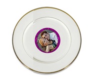 Coated Gold Rim Dinner Plate -  Includes Plate Stand