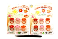 Toy 6 Stamping Rings On Card - 2 Assorted - Min Order - 10 Units