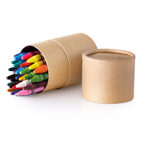 Eco tube with 30 different colour wax crayons