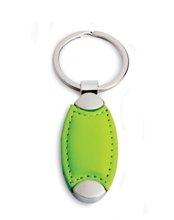 PU Oval Keyring - Available in Lime, Black, Blue or Red