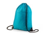 Drawstring Backpack With Zip - Turquoise