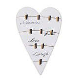 Wood Heart Plaque with clips