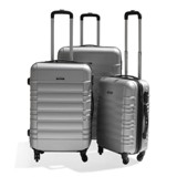 ABS Luggage 3Pcs Trolley Bag Set - Avail in Black Silver