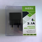 GIZZU 2 PORT 2.1A USB WALL CHARGER BLACK
