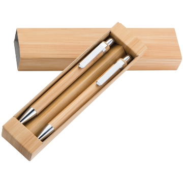 Bamboo ball pen  and pencil set