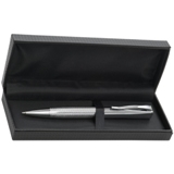 Elegant metal ball pen packed in a black gift box.