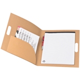 A4 cardboard notebook with storage compartment, pen loop and int