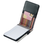 Stripe design A6 mini PU folder with note pad.