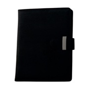 Soft PU A5 folder with metal latch.