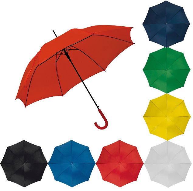 Automatic umbrella with plastic colour matching hook handle