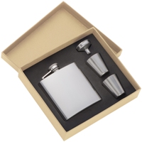 Stainless steel hip flask with funnel and 2x cups