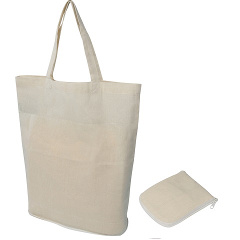 Fold-up cotton shopper (140g / m) with carry handle.