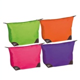 Nylon cosmetic bag in bright colours.