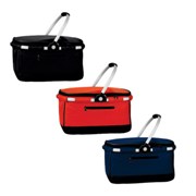 Cooler basket with zip closure and aluminium handles. Folds up f