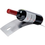 Stainless steel wine bottle holder.