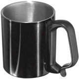 Compact 200ml 18/8 stainless steel mug with a carabineer handle