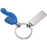 TPE rubber material key ring with a smiley hand design.