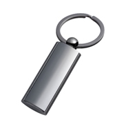 Oval metal key ring in a gun metal colour finish - supplied in a