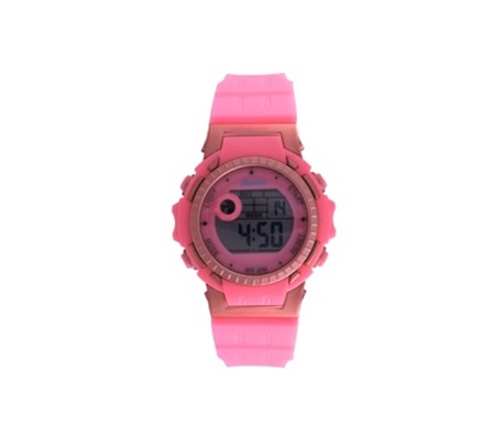 Digi-Midsize 30 M-WR Pink/Rose Lds Rnd Watch