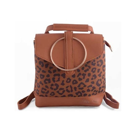 L.A Backpack Tan Animal Print Handbag