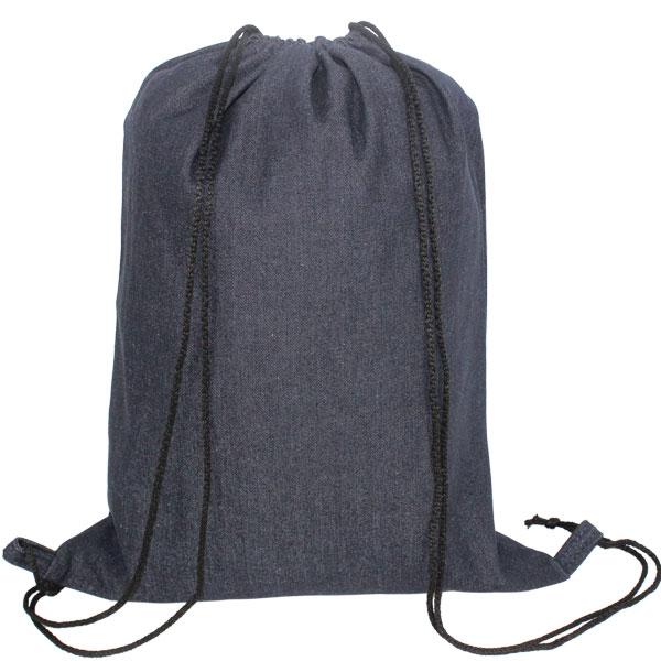 Denim Drawstring Bag.  EACH (H)440 (W)330 mm