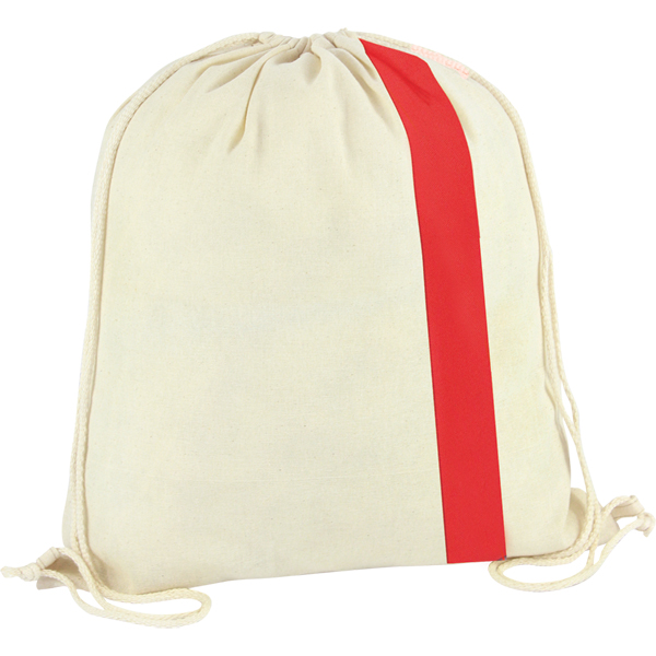 150g Cotton drawstring bag with coloured stripe