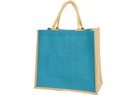 Colour-Jute Shopper - Available: aqua, blue, khakhi, orange, red