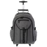 Checked Executive Rolling Backpack - Black or Brown