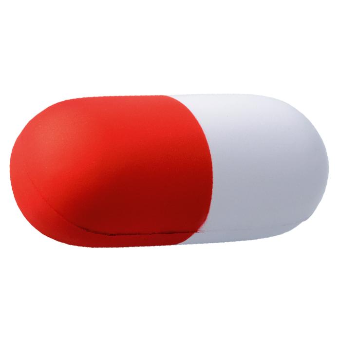 Capsule Shape Stress Ball - Avail in: Blue/White or Red/White