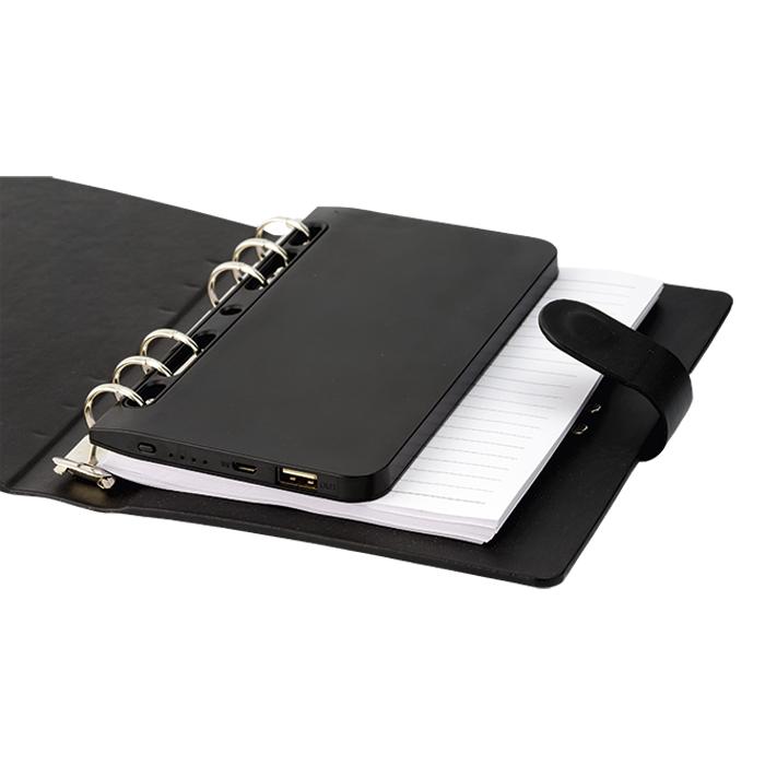 A5 Organiser With Power Bank4000 mAh - Avail in: Black