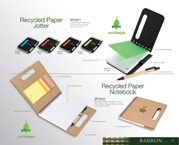 Recycled Paper Notebook With Pen, Sticky Flags & Memo Notes - Na