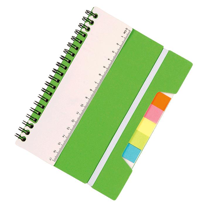 A5 Notebook With Sticky Notes And Ruler - Avail in: Light Blue,