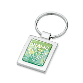 Rectangular Keychain with Dome or Metal Plate