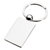 Shiny Nickel Rectangular Keychain