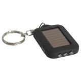 Solar Powered LED Keychain Light - Black