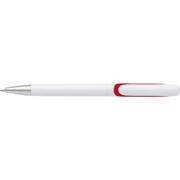 White Barrel Integrated Clip Ballpoint Pen