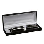Striped Ballpoint and Rollerball Pen Set - Available in: Black
