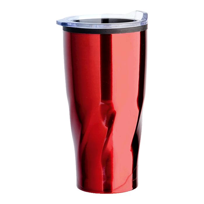 600ml Swirl Design Travel Mug - Avail in: Blue, Gunmetal or Red