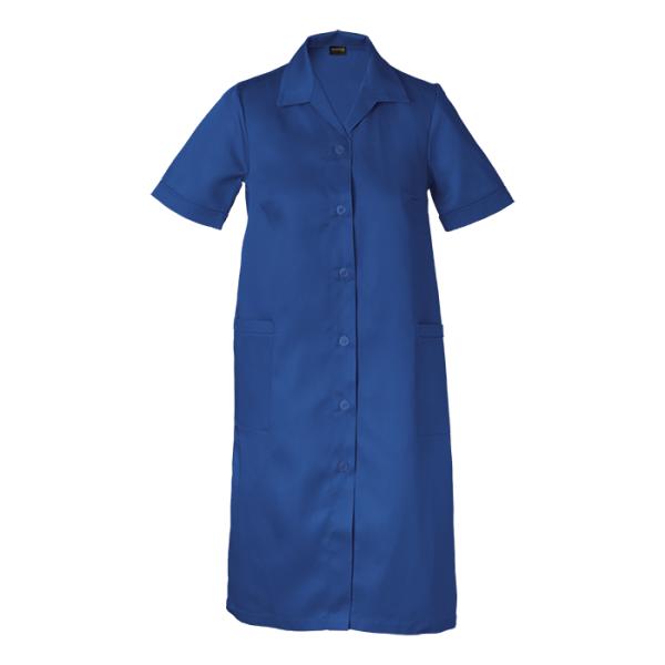 Ladies Poly Cotton House Coat - Available in: Navy, Red or Royal