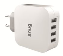 Snug 4 Port USB Home Charger - Avail in: White