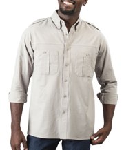 Gents Tracker Long Sleeve Shirt - Availe in:Stone or Khaki