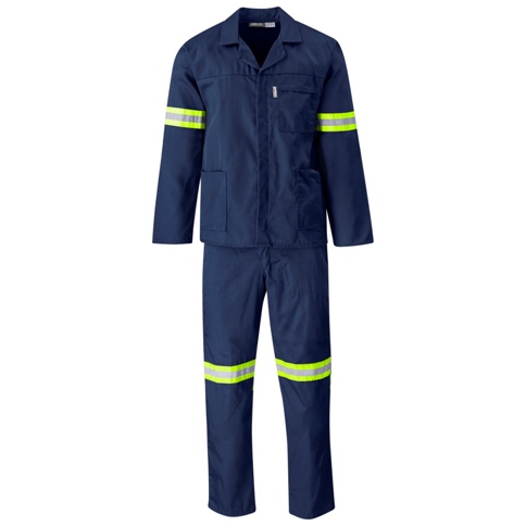 Trade Polycotton Conti Suit - Reflective Arms & Legs - Yellow Ta