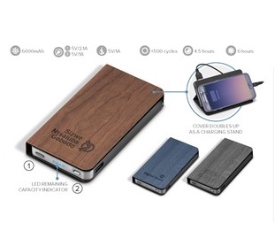 Spector Woodland 6000Mah Power Bank - Avail in: Black, Navy or B