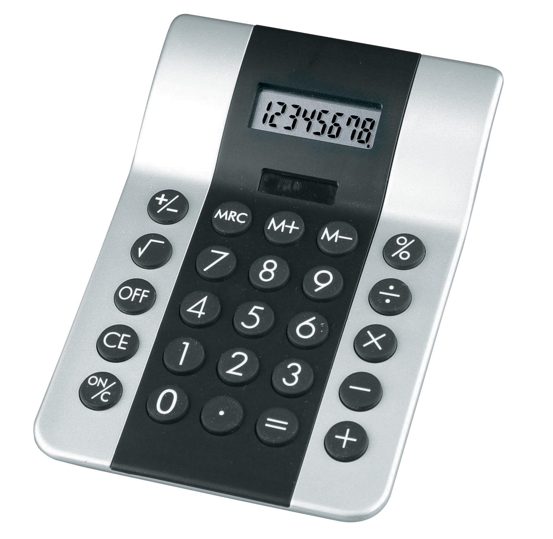 "Big black line" - dual powered calculator - medium sized