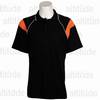 Mens Score Golf Shirt - Black/Orange/White
