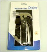 Folding Adjustable Wrench In Blister Pack