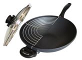 Swiss Diamond Covered Wok 32cm with rack - 5 Litre Swiss Diamond Covered Wok 32cm with rack - 5 Litre